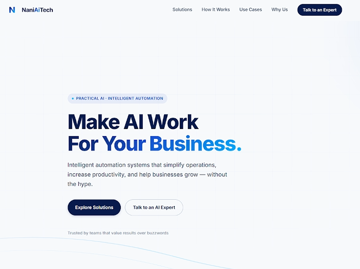 Nana AI Tech Website Concept